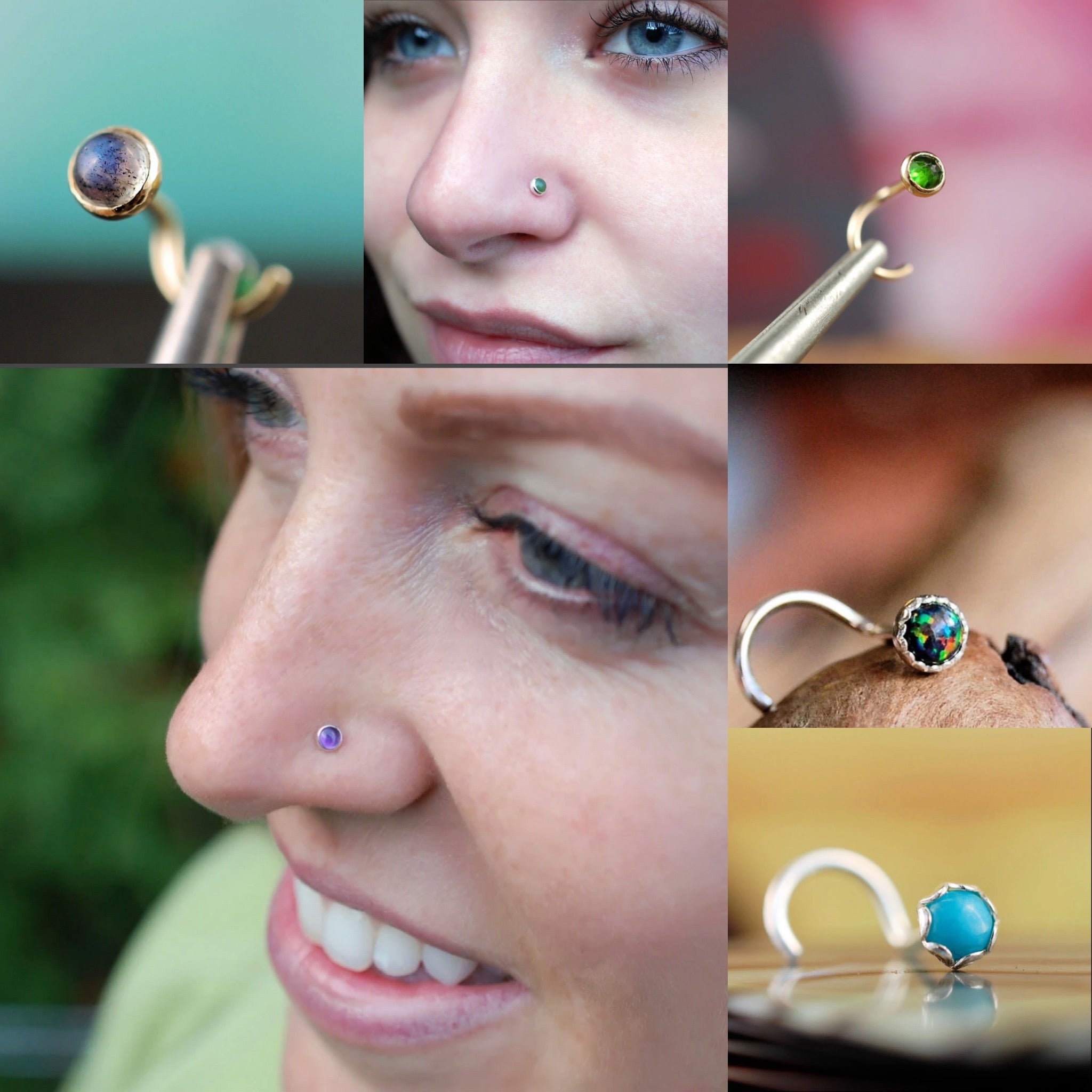 Gold Stone Faux Septum Nose Ring - Black | Claire's